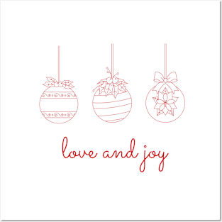 Holiday Collection - Love And Joy (White/Red) Posters and Art